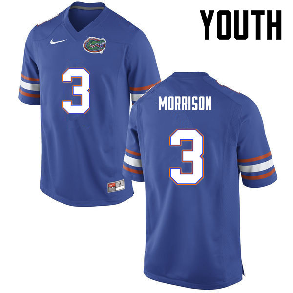 Youth Florida Gators #3 Antonio Morrison College Football Jerseys-Blue